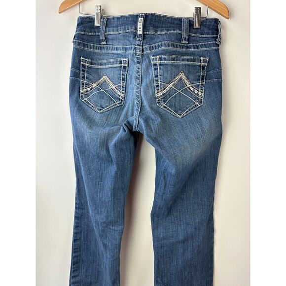 Ariat R.E.A.L. Women's Straight Leg Jean Mid Rise Blue Denim Size 29 XL X-Long - Picture 9 of 10